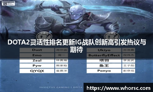 DOTA2灵活性排名更新IG战队创新高引发热议与期待